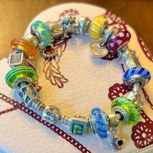 Pandora bracelet with charms